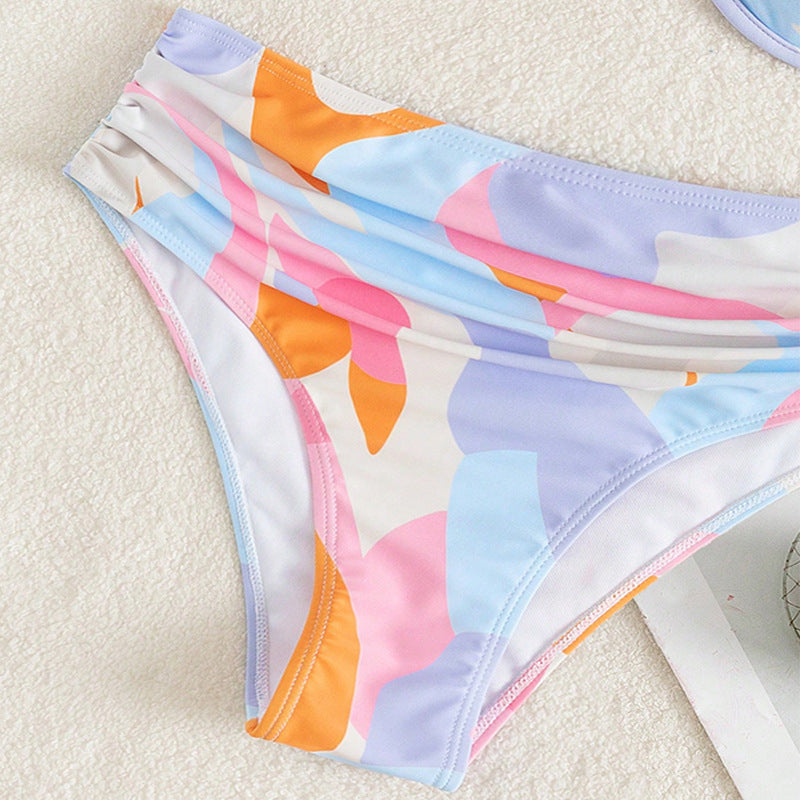 Damen Designer-Bikini mit asymmetrischem Oberteil und hohem Bund Drune