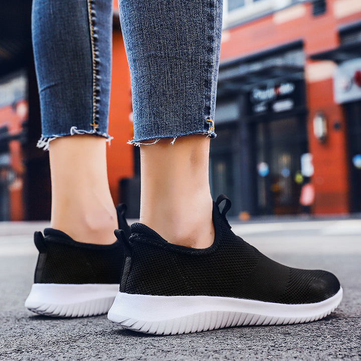 Damen nan minimalistischer Schlupf-Freizeitschuh mit vorderer Zuglasche, gepolstertem Knöchelkragen und flexibler Adaptivsohle Drune