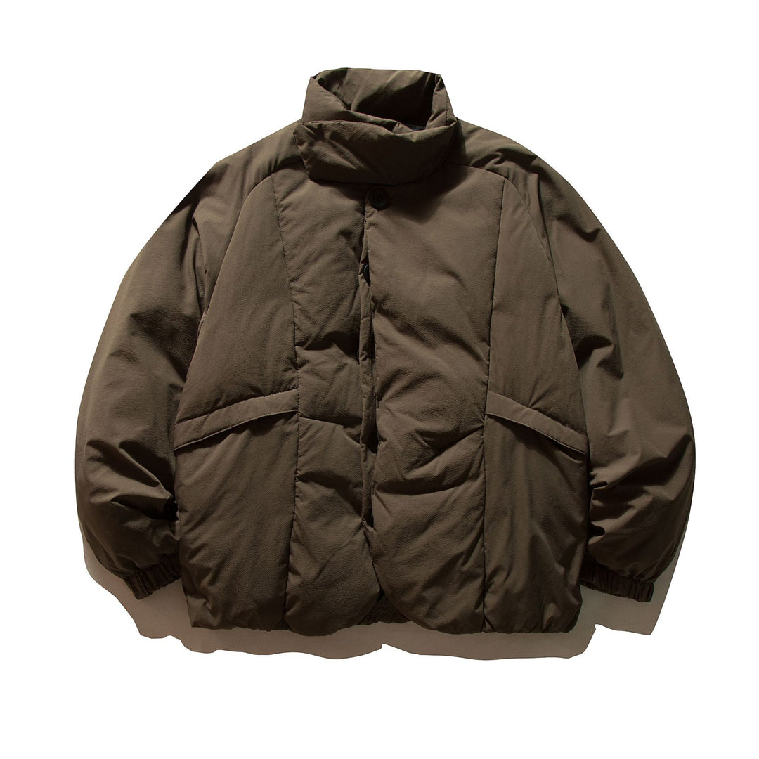 Herren Boxy Thermo-Pufferjacke mit überlappendem Stehkragen und aufgesetzten Klappentaschen Drune