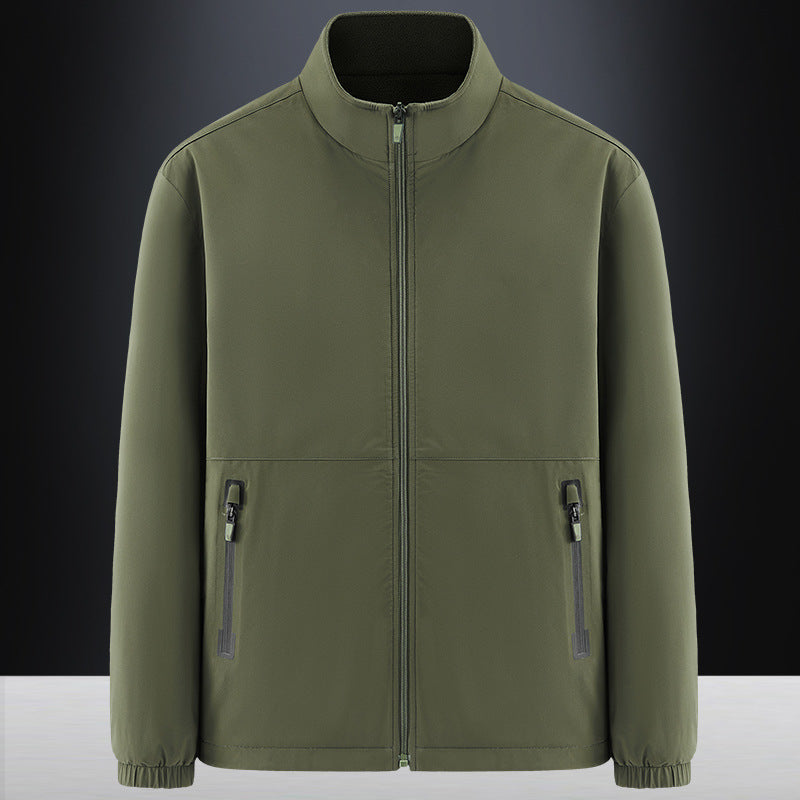 Herren Minimalistische technische Allwetter-Softshelljacke mit Stehkragen und wasserabweisenden Reißverschlüssen Drune