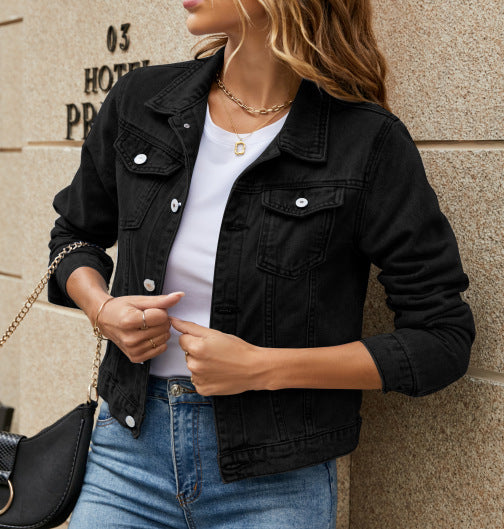 Damen Jeansjacke mit modernem Kurzschnitt und praktischen Taschen Drune