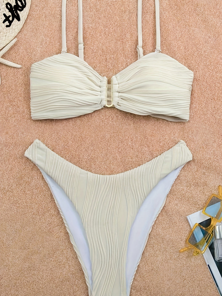 Damen Bikini-Set mit raffinierten Falten und verstellbaren Trägern Drune