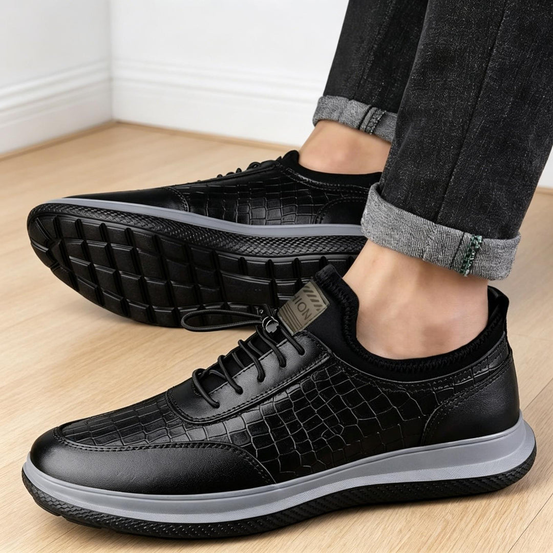 Herren Elegante Sneakers aus Kunstleder mit Kroko-Optik Drune