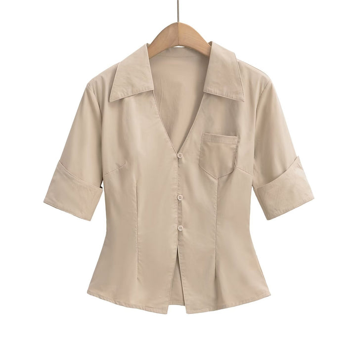Damen Bluse mit elegantem Schnitt und praktischer Taschenlösung Drune