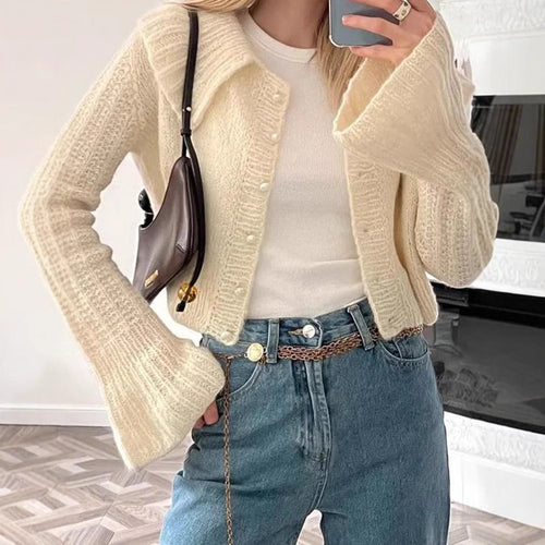 Damen Strickjacke mit weiten Ärmeln und strukturiertem Muster Drune