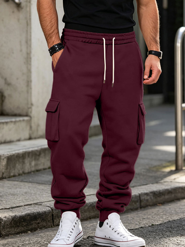 Herren Cargo-Jogginghose aus Baumwollfleece mit elastischem Bund und Beinbündchen Drune