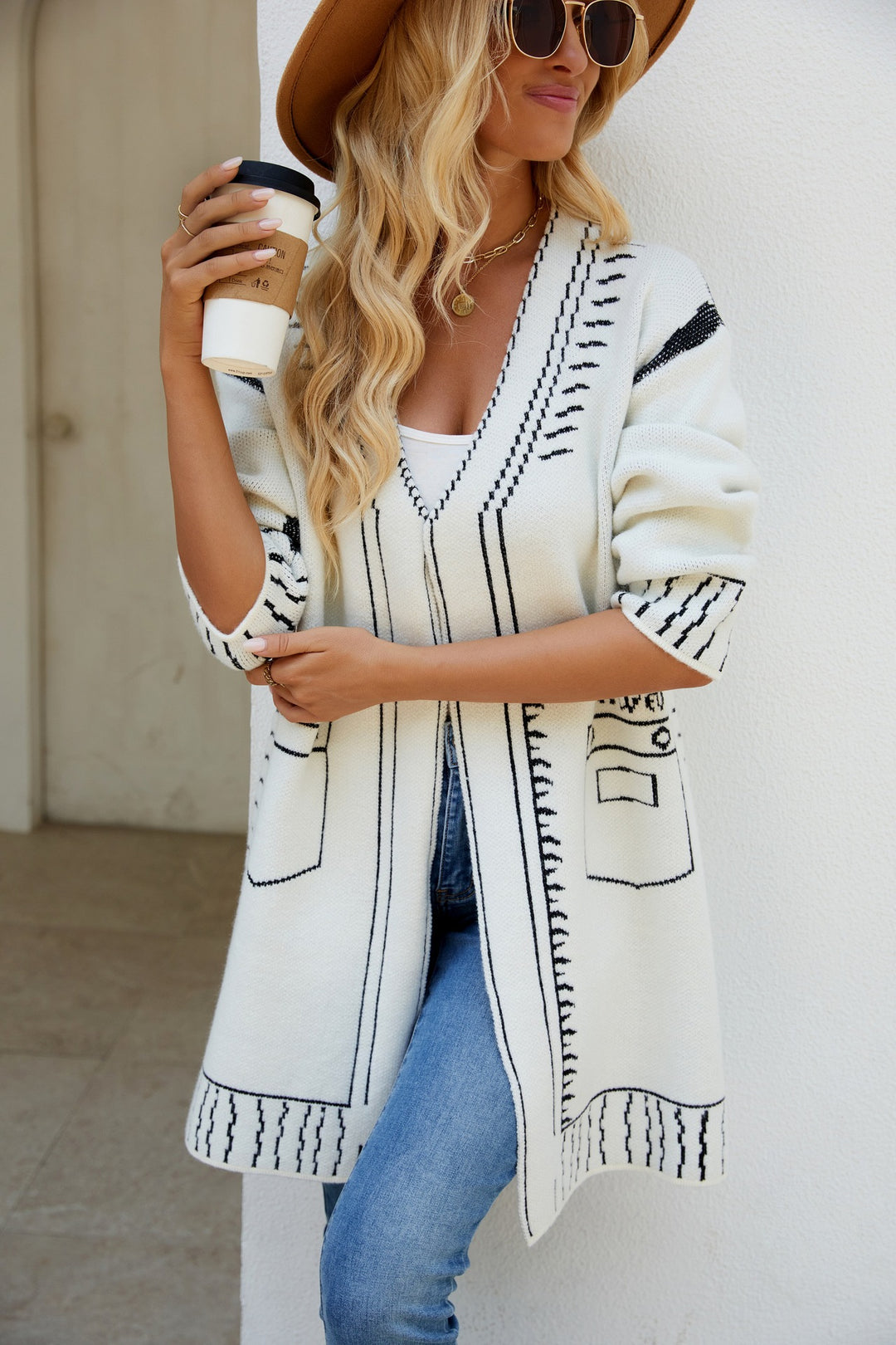 Damen Strickjacke mit markantem Design und lässigem Schnitt Drune