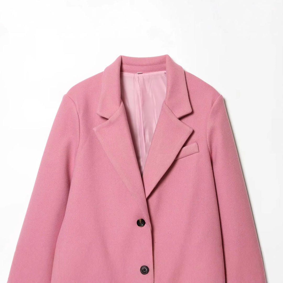 Damen nan taillierter Wollblazer mit Reverskragen und aufgesetzten Taschen Drune