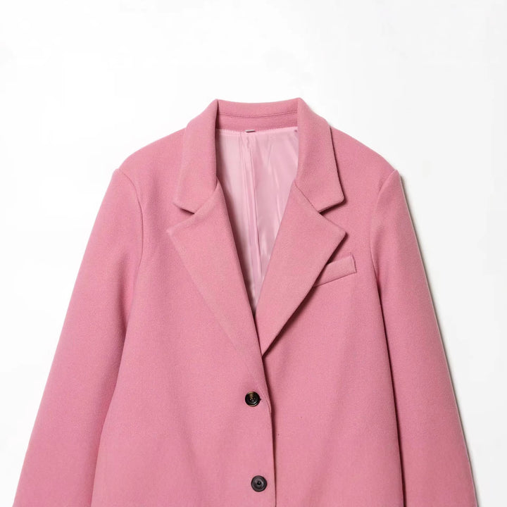 Damen nan taillierter Wollblazer mit Reverskragen und aufgesetzten Taschen Drune