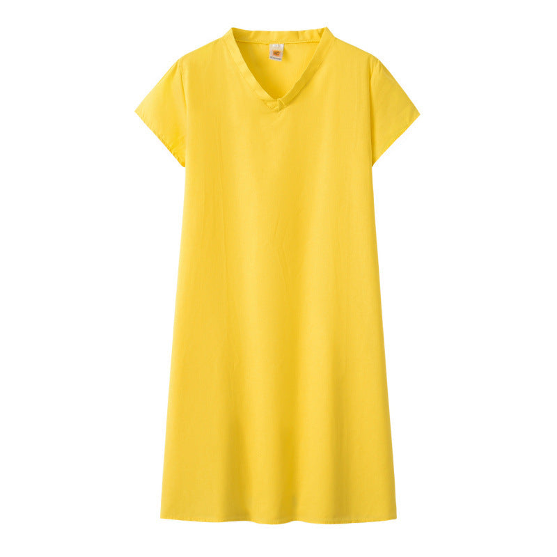 Damen Leinen-Midikleid Kastiges Oberteil