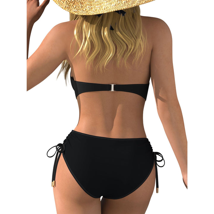 Damen Bikini-Set mit tiefem V-Ausschnitt und regulierbarem Seitenband Drune