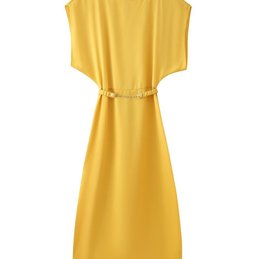 Damen lässiges Wickelkleid mit Gürtelakzenten Drune