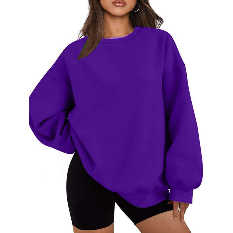 Damen Oversized Sweatshirt mit Rundhalsausschnitt, extraweichem French‑Terry und überschnittener Schulter Drune