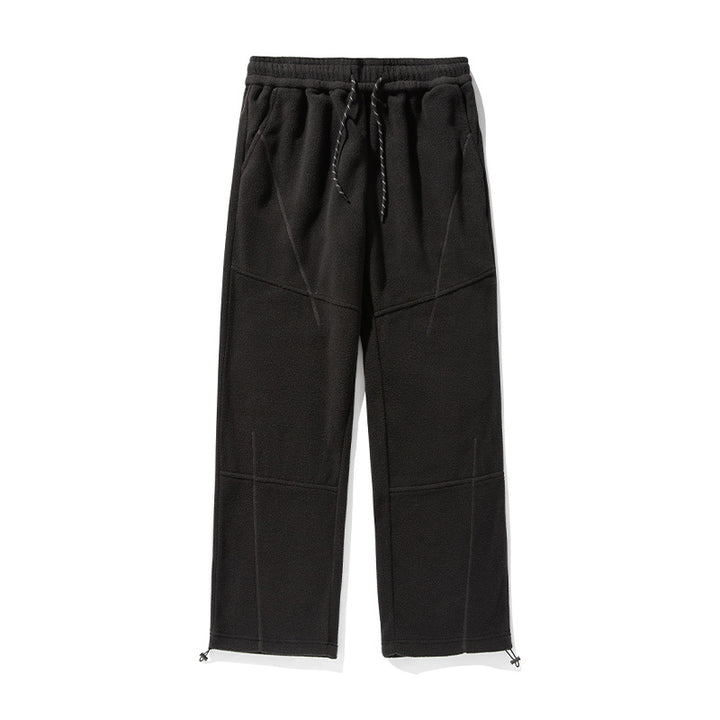 Unisex Weite Fleecehose mit elastischem Bund, Tunnelzug und verstellbarem Beinabschluss Drune