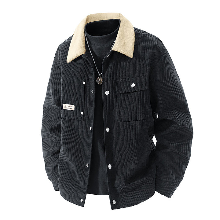 Damen Lässige Cordjacke mit Taschen Drune
