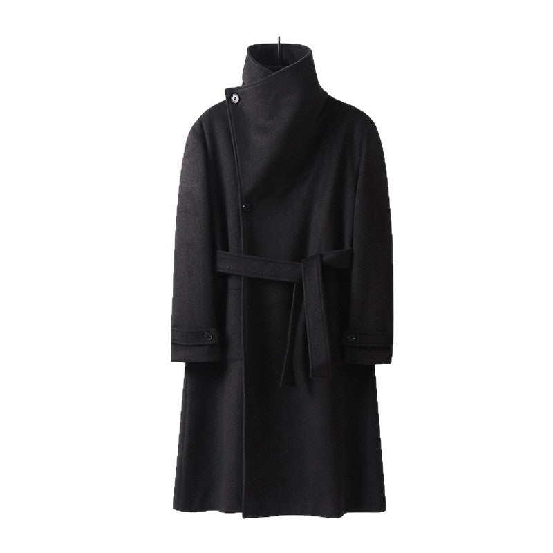Damen Maxilanger Wollmix‑Mantel mit übergroßem Schalkragen und aufgesetzten Taschen Drune