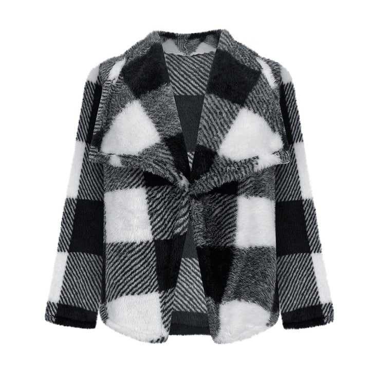 Damen Kuschelige Jacke im karierter Design Drune