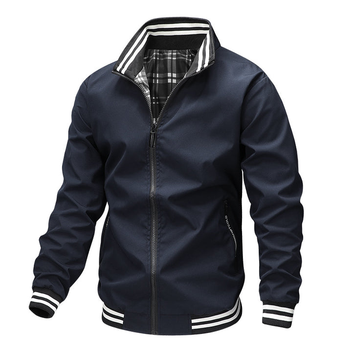 Herren Modische Bomberjacke mit Karomuster Drune