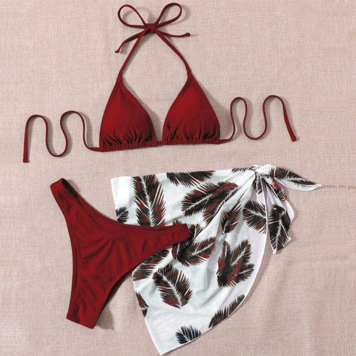 Damen Triangel-Bikini mit elegantem Wickel-Rock Drune