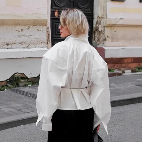 Damen Oversized Hemdbluse mit einzigartigen Ärmeldetails und tailliertem Schnitt Drune