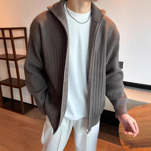 Herren Modische Strickjacke mit Reißverschluss Drune