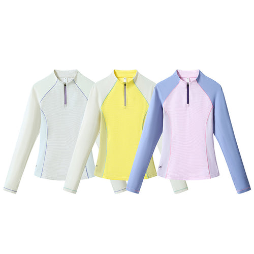 Damen Langärmeliges Funktions-Halbzipshirt mit Raglanärmeln und UV-Schutz Drune