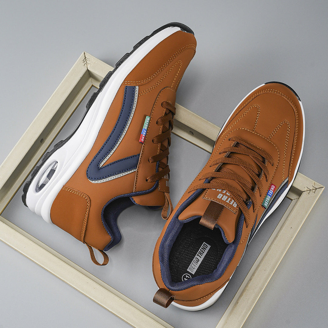 Herren atmungsaktive Freizeit-Plateau-Sneaker mit Luftkammersohle und gepolstertem Komfortfußbett Drune