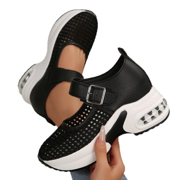 Damen nan Riemchen-Sneaker im Mary-Jane-Stil mit sichtbarer Luftdämpfung und perforiertem Obermaterial Drune