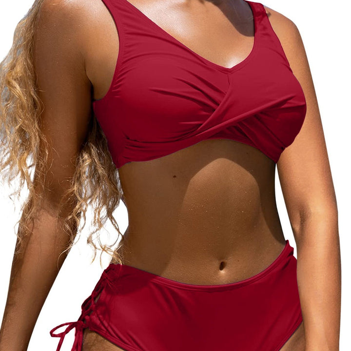 Damen Hochtailliertes Verdrehte Bikini Set Drune