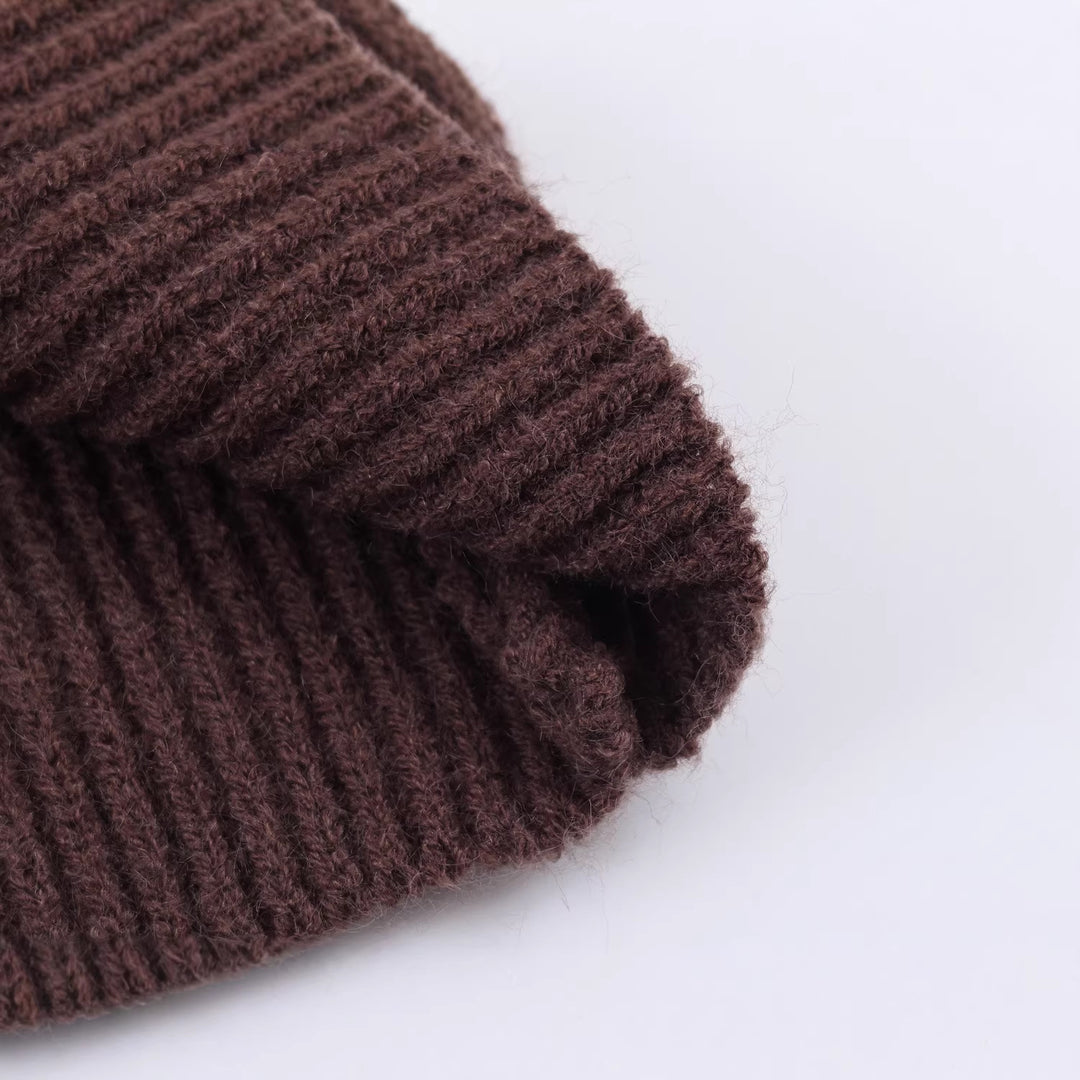 Damen Grobstrick-Pullover mit integriertem Schalkragen Drune