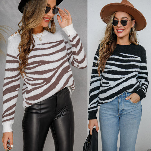 Damen gemusterter Pullover Drune