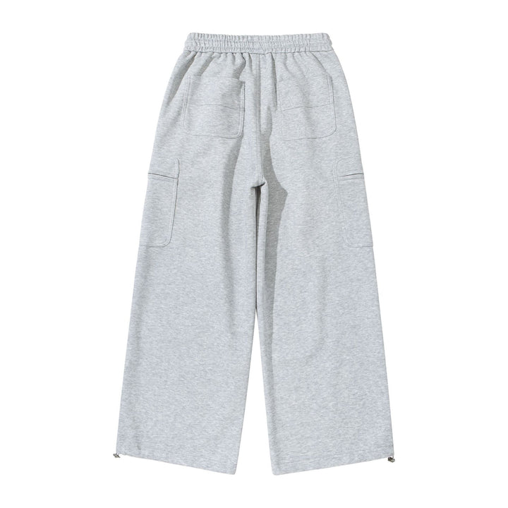 Damen Weite Cropped-Sweathose mit Tunnelzug, Cargo-Taschen und Reißverschluss-Details Drune