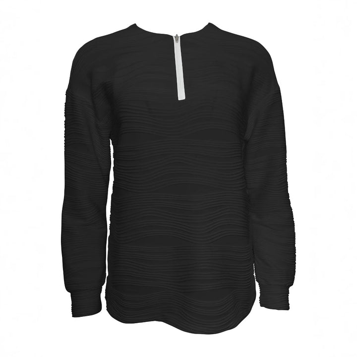 Damen lässiger Sweatshirt mit strukturiertem Design und Reißverschluss Drune