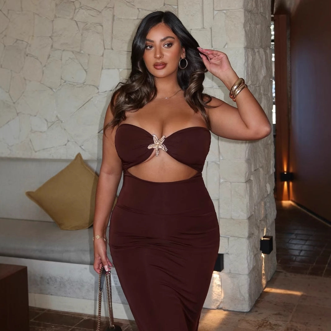 Damen Wickelkleid mit aufregendem Cut-Out und glamourösem Detail Drune