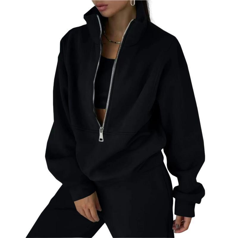 Damen Sweatshirt mit hohem Kragen und Reißverschluss Drune