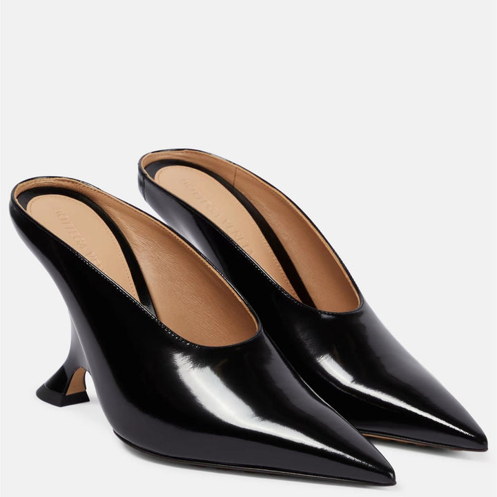 Damen Spitzzehen Metallic Wedge Mules mit skulpturiertem Absatz Drune