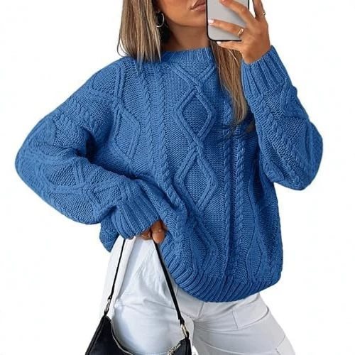 Damen Grobstrickpullover im Zopfmuster mit lässigem Oversize-Schnitt Drune