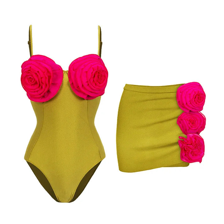 Damen Bikiniset mit floralem Rüschendesign Drune