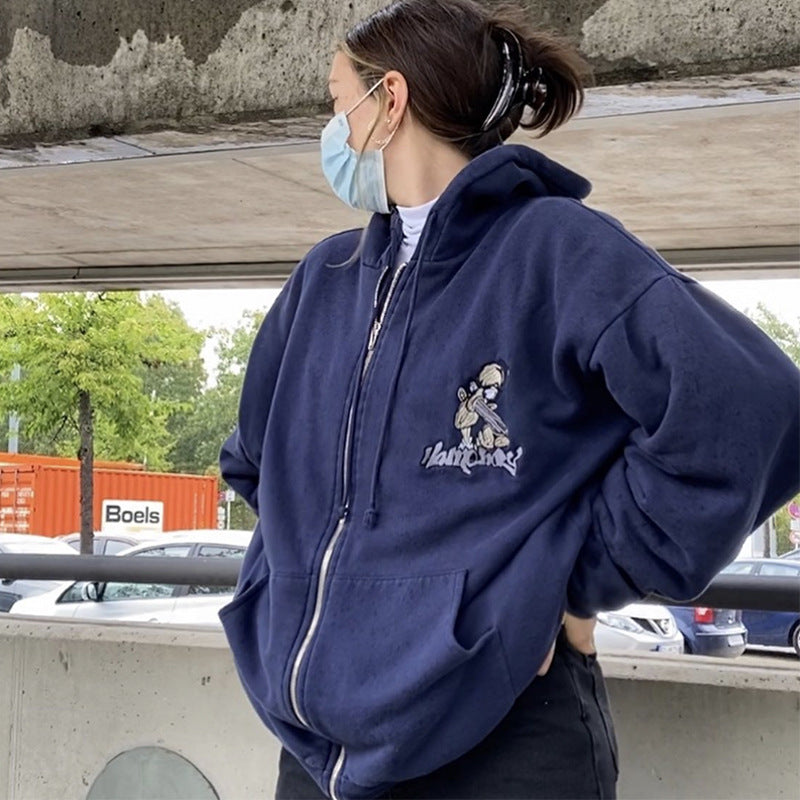 Damen Kapuzenjacke mit einzigartigem gesticktem Motiv Drune