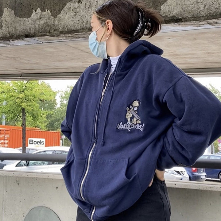 Damen Kapuzenjacke mit einzigartigem gesticktem Motiv Drune