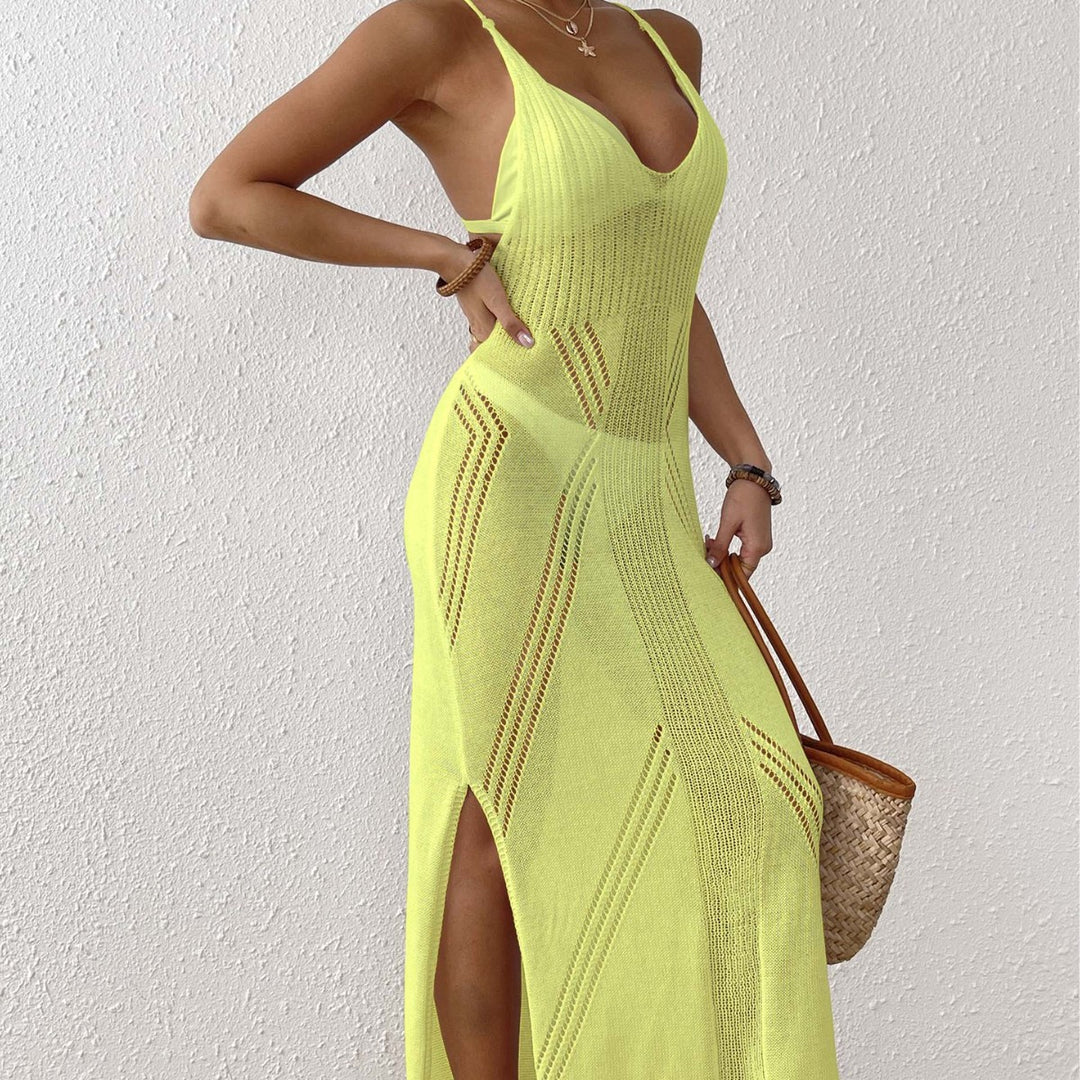 Damen Maxikleid mit raffiniertem Netzdesign Drune