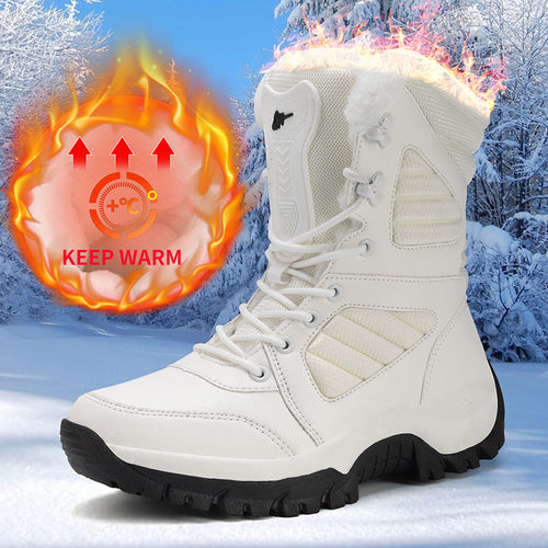 Damen Hochgeschnittene Winter-Trekkingstiefel mit kuscheligem Kunstfellfutter, wasserdichter Membran und griffiger Gummiprofilsohle Drune