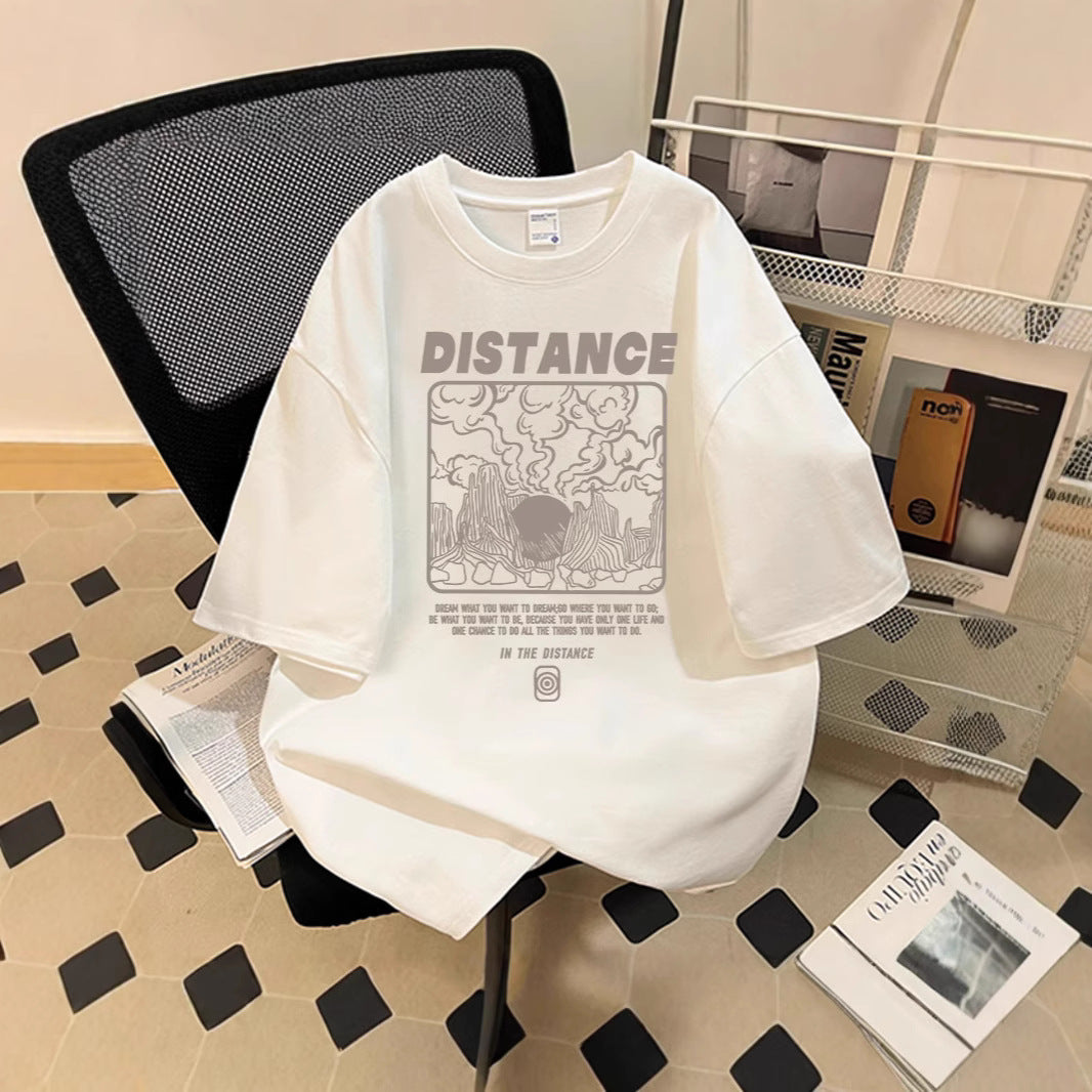 Damen Oversized T-Shirt mit kreativem Grafikdruck Drune
