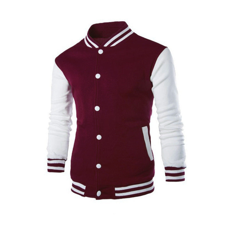 Herren nan klassische Collegejacke im Baseballstil mit kontrastärmeln und Rippbündchen Drune