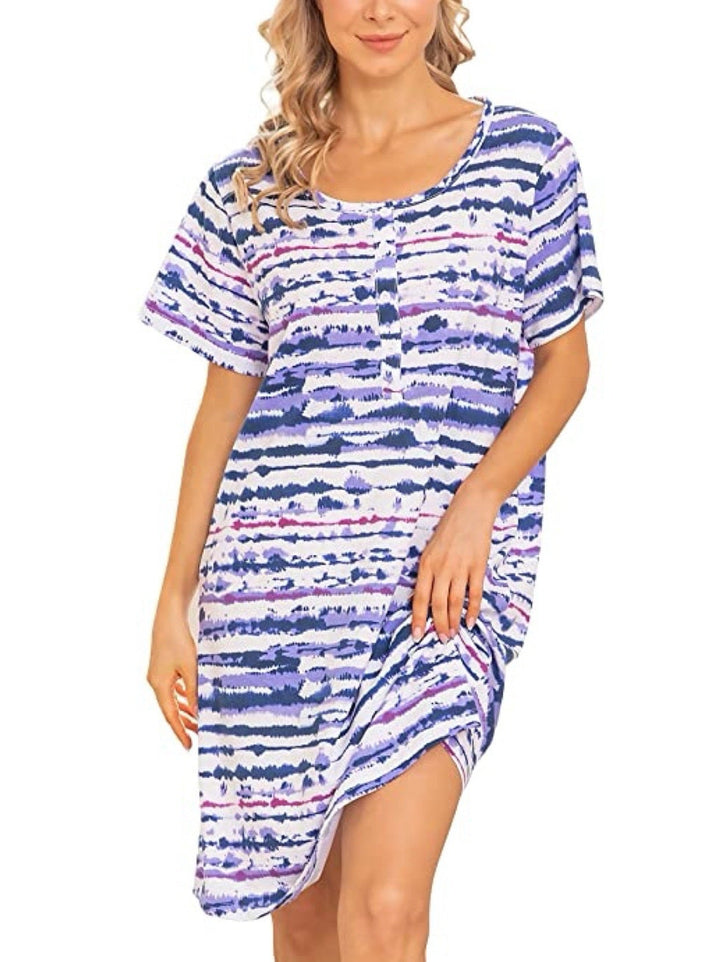 Damen Freizeit Tie-Dye Hemdkleid Drune
