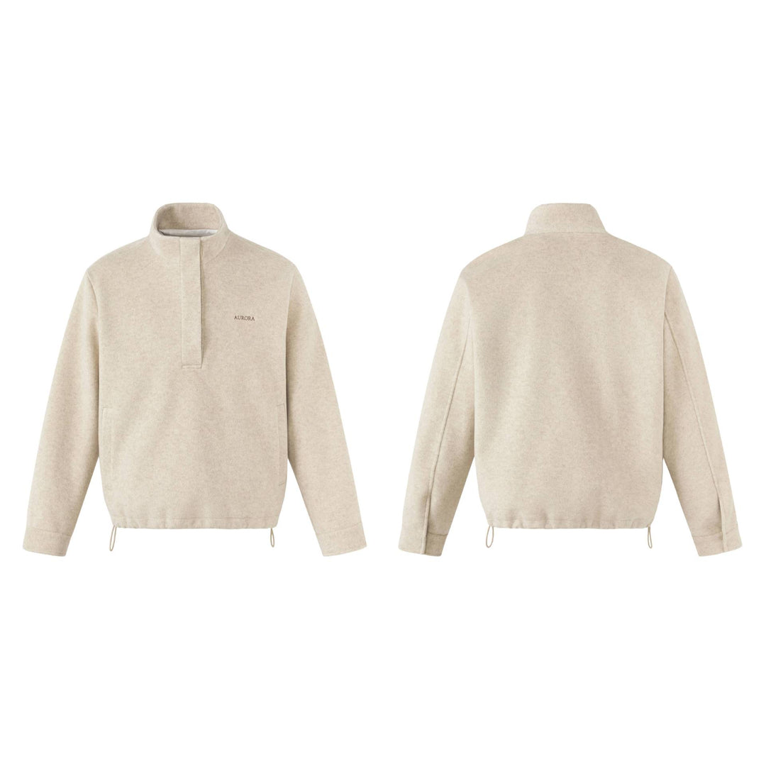 Unisex Kurz geschnittener Oversize-Funnelpullover mit Tunnelzug und Kängurutasche Drune