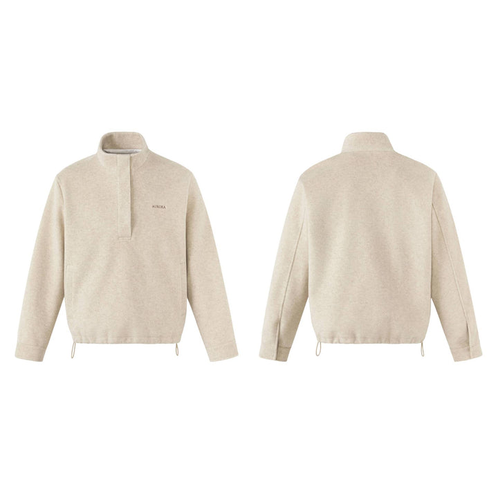 Unisex Kurz geschnittener Oversize-Funnelpullover mit Tunnelzug und Kängurutasche Drune