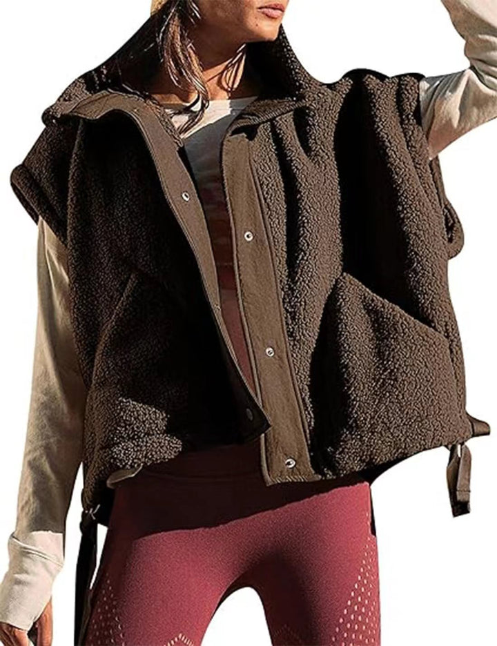 Damen weiche Teddy-Weste mit praktischem Schnitt Drune