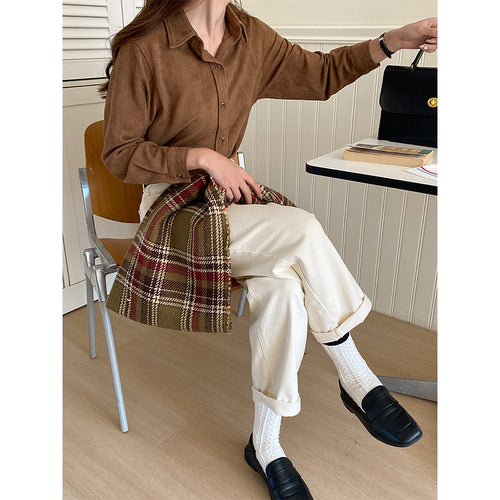 Damen lässige Bluse mit feinen Knöpfen Drune