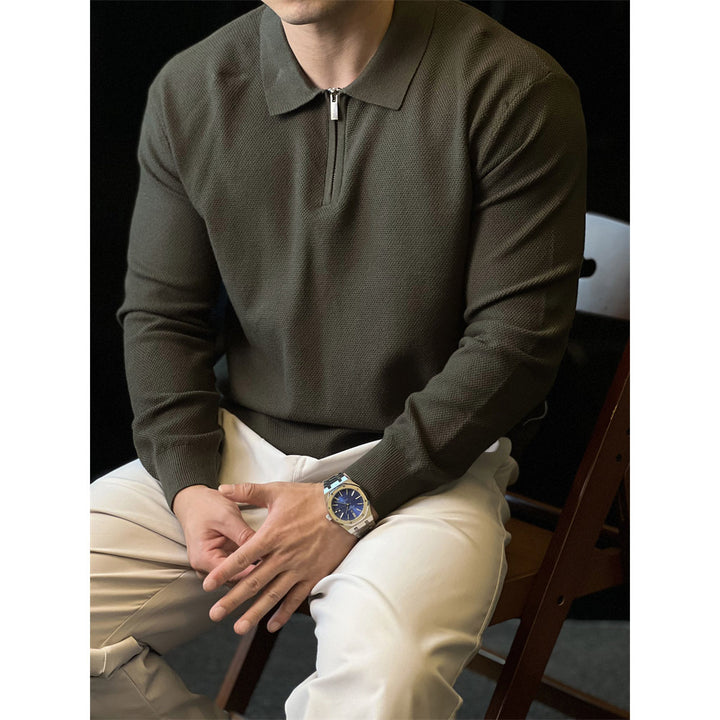 Herren Modischer Strickpullover mit Halbreißverschluss Drune